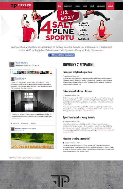 webové stránky Fitpark U Splavu