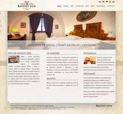 webové stránky hotel Krčínův dům
