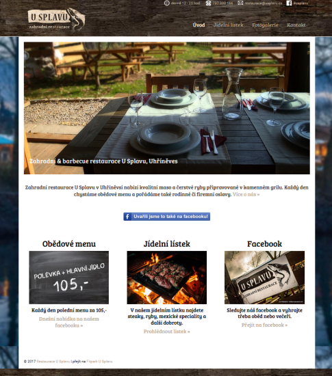 webové stránky Restaurace U splavu