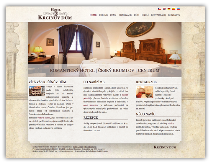 Hotely Krumlov Web a internet